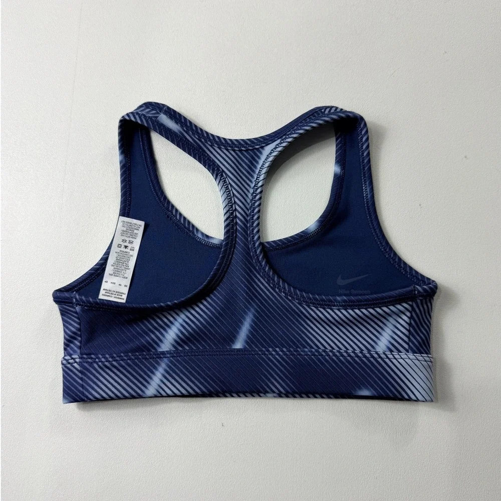 Nike Kids XS Blue Dri-FIT Swoosh Racerback Sports Bra‎ Abstract Stripe